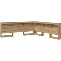vidaXL Opberghoofdbord Artisan Eiken Bewerkt hout