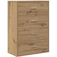 vidaXL - Dressoir - met - lade - Artisan - Eiken - 60 - x - 31 - x - 84 - cm - Bewerkt - hout