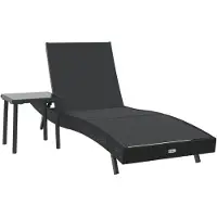 vidaXL Ligstoel 2 st poly rattan Zwart
