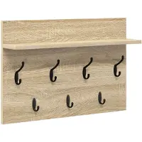 vidaXL Wandgemonteerde kapstok Muurmontage Sonoma Eik 60 x 40 x 12 cm