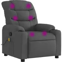 vidaXL Massagestoel in donkergrijze stof