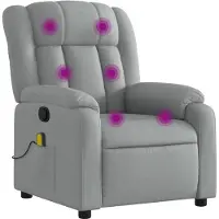 vidaXL Massagestoel met lichtgrijze stof