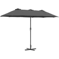 vidaXL Tuinparasol Antraciet 370 x 197 x 239 cm Polyester en Aluminium