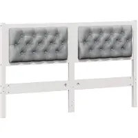 vidaXL Hoofdbord Anders Wit en lichtgrijs 140 cm Massief grenenhout