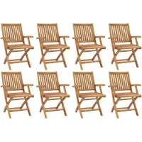 vidaXL Tuinstoelen 8 st inklapbaar massief teakhout
