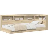 vidaXL Boekenkast Bed met plank Sonoma Eik 75 x 190 cm Bewerkt hout