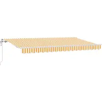 vidaXL Uitschuifbare luifel Geel 400 x 200 cm Stof