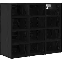 vidaXL Schoenenkast 77,5 x 30 x 67 cm Bewerkt hout Zwart eiken