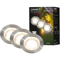 Briloner LED inbouwspot 3913032 IP67 12V 3x-uitbreiding 3 cm roestvrij staal, alu / grijs / zink, Roestvrij staal, Modern, LED inbouwspot