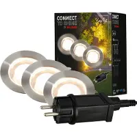Briloner Connect to shine - LED Grondspot voor buiten - set van 3 - tuinverlichting uitbreidingsset - warm wit licht - IP67 - Ø4.5x2.5 cm - 1.5m kabel