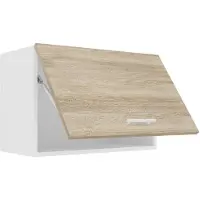 VCM Esilo keuken bovenkastje 60 cm 1 deurwit, eik decor.
