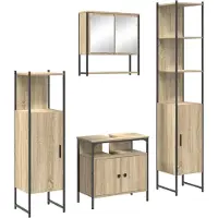 vidaXL Badkamermeubel Set 4 st Sonoma Eik 33 x 33 x 185,5 cm