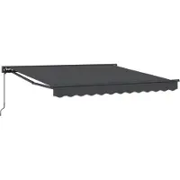 vidaXL Handmatig Zonnescherm 3,5 x 2,5 m Antraciet 100% Polyester