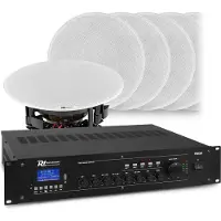Power Dynamics Geluidsinstallatie met Bluetooth, 4 zones, 8x inbouw speaker (8'') en 360W 100V versterker van