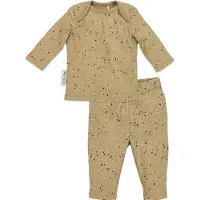 Meyco Baby Rib Mini Spot Pyjama - Toffee Melange - 50/56
