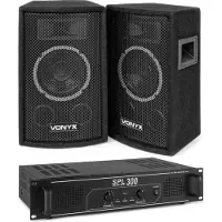 VONYX geluidsinstallatie met 2x 6 inch woofers - 2-weg speakers en versterker - 500W