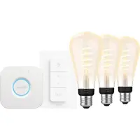 Philips Hue Filament White Ambiance Edison XL Lot de 3 Kit de Démarrage