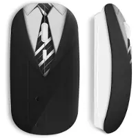 MANIACASE Draadloze muis - Grijs - 50 Tinten Grijs Cravate - USB wifi - Compatibel met Mac en PC - Zwart