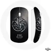 MANIACASE Draadloze Muis - Game Of Thrones - Targaryen - Rood en Zwart - USB Wifi - Compatibel met Mac en PC
