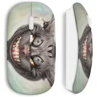 MANIACASE Draadloze Muis - Alice in Wonderland - Kat - Wit - USB Wifi - Compatibel met Mac en PC