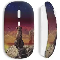 MANIACASE Draadloze Muis - - Leopard zee - Inclusief USB Wifi - Compatibel met Mac en PC - Wit