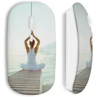 MANIACASE Draadloze muis - - Yoga met uitzicht op zee - Inclusief wifi USB-stick - Compatibel met Mac en PC