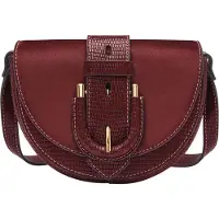Fossil Leer schoudertas Harwell Flap Crossbody Mahogany wijnrood