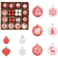 vidaXL Kerstbal Set 40 st Rood en Wit Ø 6 cm Kunststof