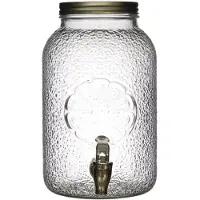 CMP Drankdispenser met kraantje - 3.8 liter - glas - limonadetap - waterdispenser - D15 x H26 cm - Cocktail Lounge serie