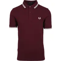 Fred perry Heren Polo Twin Tipped granaatrood (XL), Casual, Granaatappel, Katoen, Korte mouwen M3600