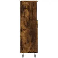 vidaXL Badkamerkast 30x30x100 cm bewerkt hout gerookt eikenkleurig