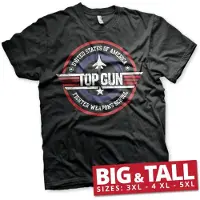 TOP GUN Fighter Weapons School Big & Tall T-Shirt Black-4XL
