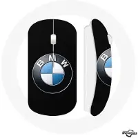 MANIACASE Draadloze muis - BMW - Logo op zwarte achtergrond - USB wifi - Compatibel met Mac en PC - Zwart