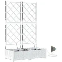 vidaXL Plantenbak 2 st Wit 80 x 40 x 126 cm PP