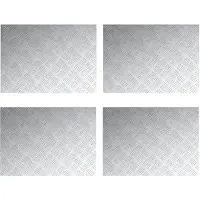 vidaXL Trap Tread 4 st 70 x 50 cm Zilver Aluminium Rechthoekig