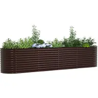 vidaXL Verhoogde plantenbak, bruin, 400 x 80 x 81 cm, staal