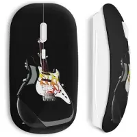 MANIACASE Draadloze muis - Elektrische gitaar - Zwart - Inclusief WiFi USB-stick - Compatibel met Mac en PC