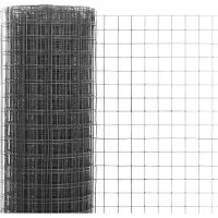 vidaXL Stalen draadhek met PVC-coating, 25x1 meter, grijs