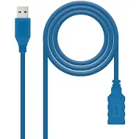 Nanocable Verlengkabel USB NANOCABLE CABLE USB 3.0, TIPO A/M-A/H, AZUL, 2.0 M Blauw 2 m
