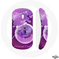 MANIACASE Draadloze Muis - BTS - Kogelvrij - Paarse Kleur - Wifi USB Sleutel - Compatibel met Mac en PC