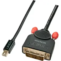 Lindy Mini-displayport / DVI Adapterkabel Mini DisplayPort-stekker, DVI-D 18+1-polige stekker 1.00 m Zwart 41951 DisplayPort-kabel