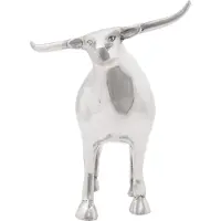 vidaXL Stierensculptuur Zilver 20 x 17 x 23 cm Aluminium