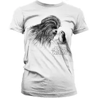 Hybris Star Wars Dames Tshirt -XL- Chewbacca & Porg Wit