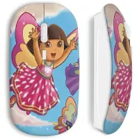 MANIACASE Draadloze muis - Dora het Explorer - Roze - Compatibel met Mac en PC - Inclusief wifi USB-stick