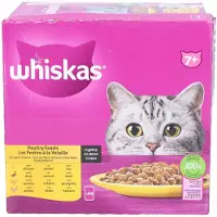 Whiskas 7+ Gevogelte Selectie in saus natvoer kat multipack (zakjes 85 g) 2 verpakkingen (48 x 85 g)