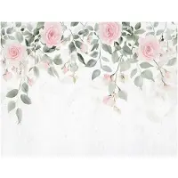 WALLARENA - Fotobehang - 300x210 cm - fotobehang met bladeren, groene bloemen en rozen voor de slaapkamer en woonkamer