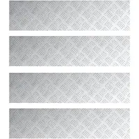 vidaXL - Trapmatten - 4 - st - 80 - x - 20 - cm - Zilver - Aluminium - Rechthoekig