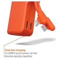 Cygnett Thumboost 5K Powerbank with semi-integrated USB-C Kabel Active Sunrise