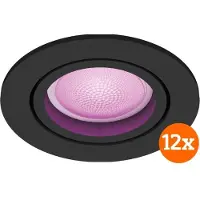 Philips Hue Centura Spot Encastré White & Color - Rond - Noir - Lot de 12