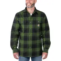 Carhartt Flannel Sherpa, stoffen jas ,zwart/groen ,XXL